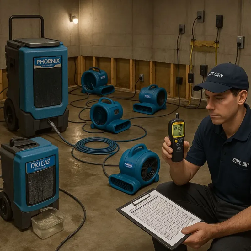 Structural Drying and Dehumidification process in Surf City, NJ